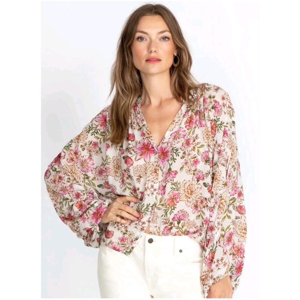 Johnny Was Isla Floral Button Down Shirt Blouse NWT
